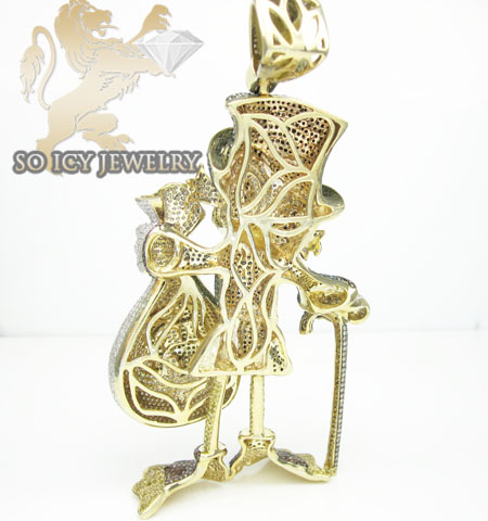 Scrooge mcduck diamond 10k yellow gold pendant 16.50ct