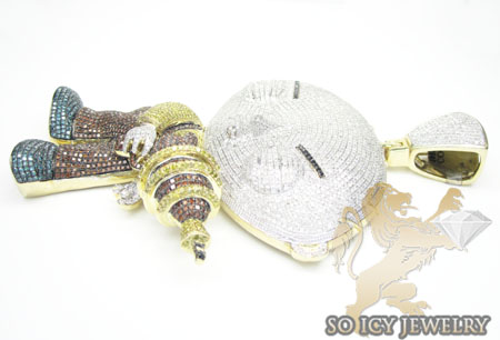 Diamond 10k yellow gold pendant 17.00ct - Image 3