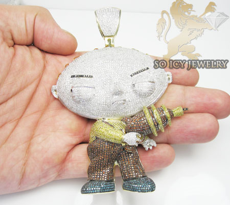 Diamond 10k yellow gold pendant 17.00ct - Image 5