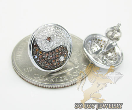 14k yellow gold diamond pave yin yang earrings 0.70ct - Image 5