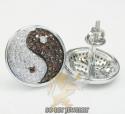14k yellow gold diamond pave yin yang earrings 0.70ct
