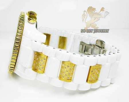 Techno com kc diamond white ceramic watch 1.80ct
