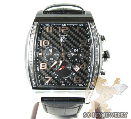 Techno com kc diamond black carbon fiber watch 0.15ct - Image 2
