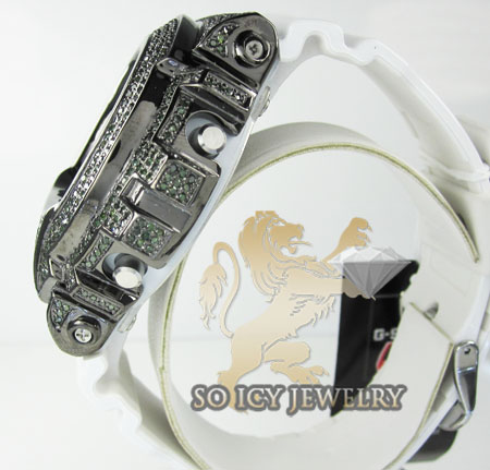 Mens black silver g-shock diamond light blue watch 4.00ct - Image 2