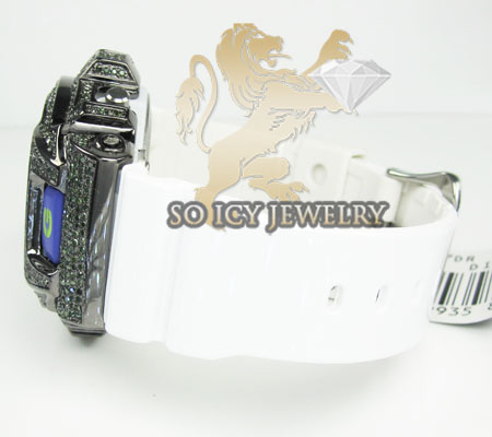 Mens black silver g-shock diamond light blue watch 4.00ct - Image 3