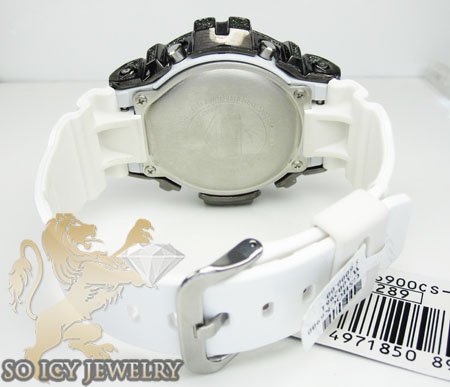 Mens black silver g-shock diamond light blue watch 4.00ct - Image 4