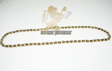 14k brown & yellow gold  diamond cut 