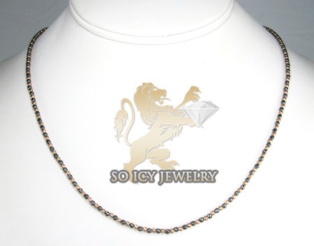 14k rose & black gold diamond cut bead chain 16-24 inch 2mm - Image 4
