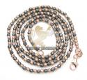14k rose & black gold diamond cut bead chain 16-24 inch 2mm