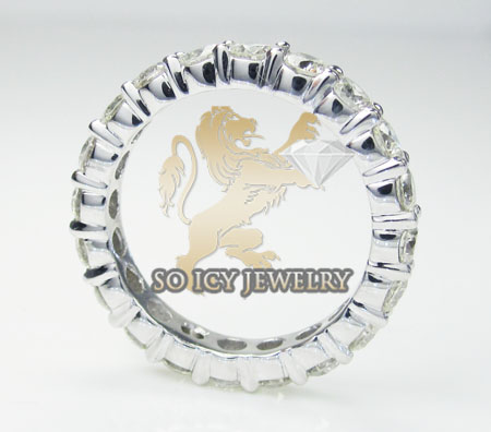 Ladies 14k white gold round diamond eternity band 4.00ct
