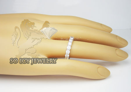 Ladies 14k white gold round diamond eternity band 4.00ct - Image 7