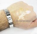 White stainless steel square link bracelet