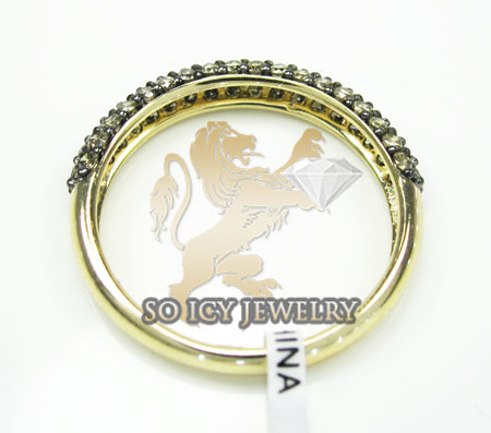 Ladies 14k yellow gold champagne diamond wedding band 1.00ct