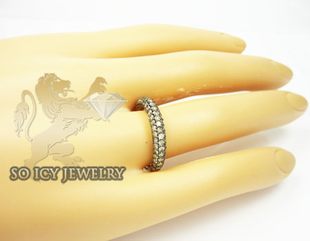 Ladies 14k yellow gold champagne diamond wedding band 1.00ct