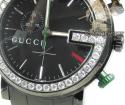Diamond gucci chrono g watch black stainless steel 2.00 ct
