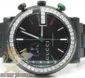 Diamond gucci chrono g watch black stainless steel 2.00 ct