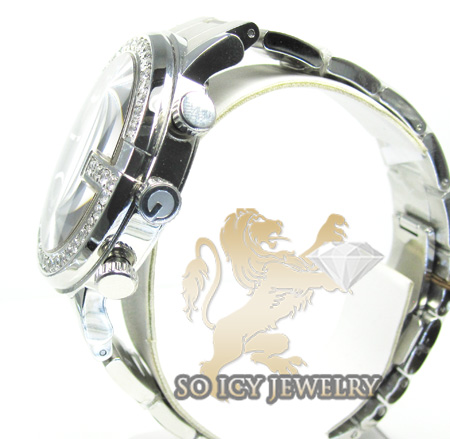 Diamond gucci chrono g watch white stainless steel 2.00 ct - Image 4