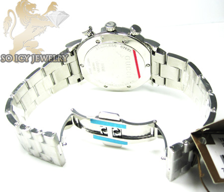 Diamond gucci chrono g watch white stainless steel 2.00 ct - Image 6