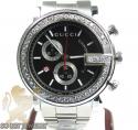 Diamond gucci chrono g watch white stainless steel 2.00 ct