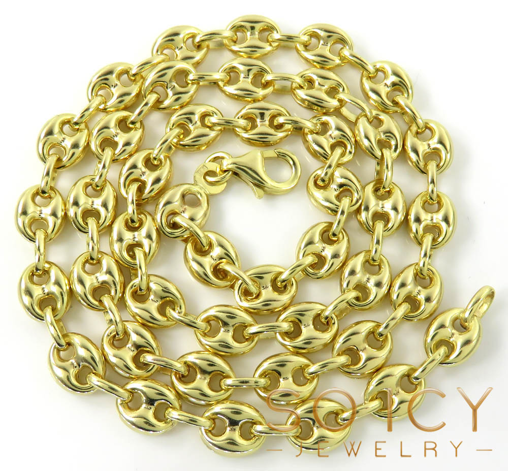 14k yellow gold gucci puff link chain 18-26