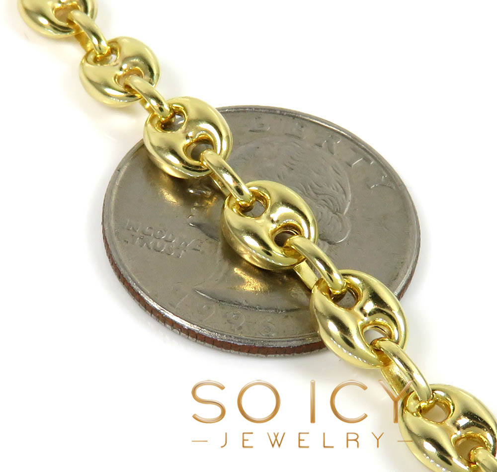 14k yellow gold gucci puff link chain 18-26