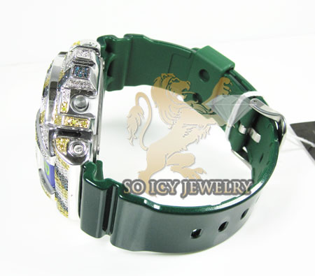 Mens multi color diamond g-shock watch 4.00ct