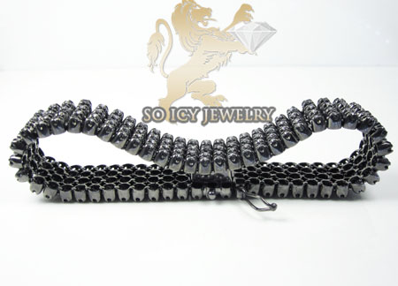 14k black gold diamond 4 row bracelet 4.50ct