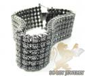 14k black gold diamond 4 row bracelet 4.50ct