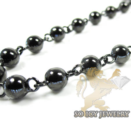 10k black gold bead & ball chain 33 inch 6.2mm