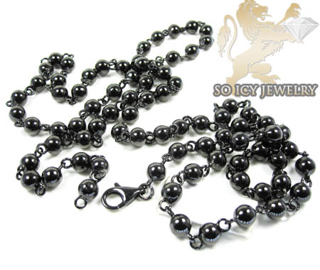 10k black gold bead & ball chain 33 inch 6.2mm