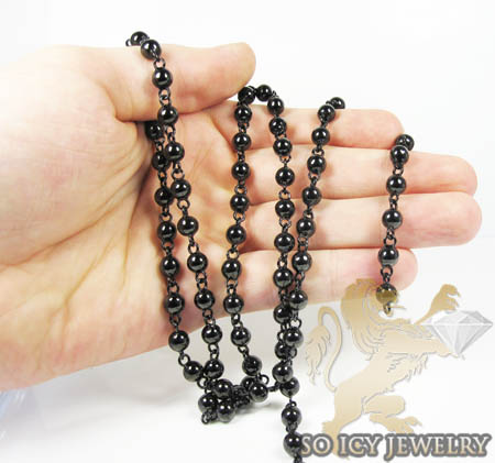 10k black gold bead & ball chain 33 inch 6.2mm