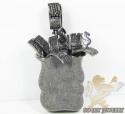 Mens 10k black gold diamond money bag pendant 2.00ct