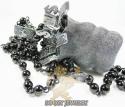 Mens 10k black gold diamond money bag pendant 2.00ct