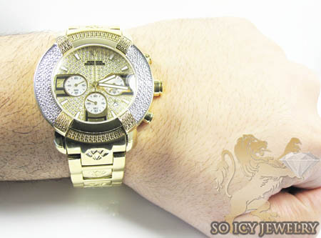 Mens aqua master genuine diamond yellow ornament watch 0.20ct - Image 5