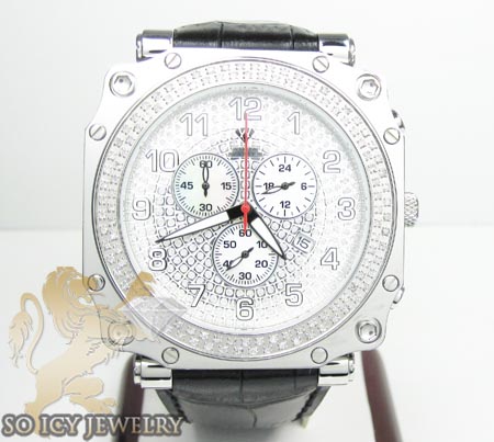 Mens aqua master genuine diamond sqaure watch 1.25ct
