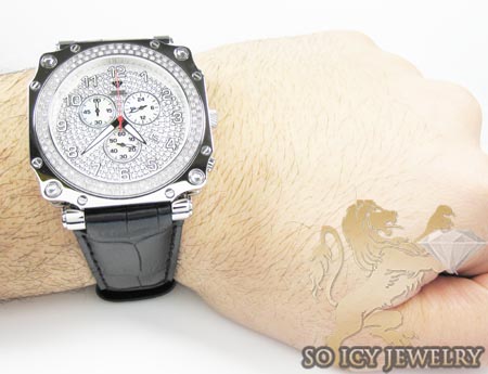 Mens aqua master genuine diamond sqaure watch 1.25ct