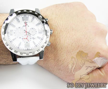 Mens aqua master genuine diamond 50mm watch 0.20ct