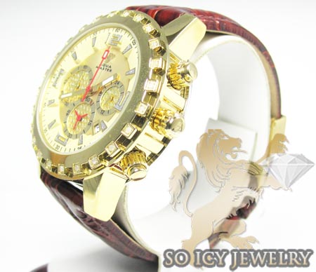 Ladies aqua master genuine diamond yellow 35mm watch 0.20ct