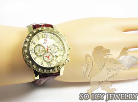 Ladies aqua master genuine diamond yellow 35mm watch 0.20ct