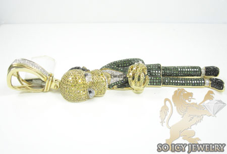 10k yellow gold diamond cartoon pendant 8.00ct - Image 2