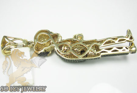 10k yellow gold diamond cartoon pendant 8.00ct - Image 4