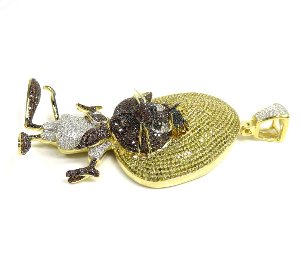 10k yellow gold diamond speedy gonzales pendant 11.25ct - Image 4