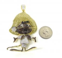 10k yellow gold diamond speedy gonzales pendant 11.25ct