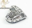 Blue sapphire heart pendant 18k white gold 1.65ct