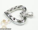 Ladies 18k white gold diamond heart pendant 0.60ct
