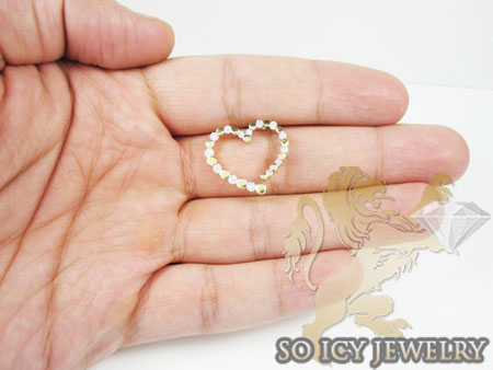 Ladies 14k yellow gold diamond heart pendant 0.65ct