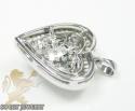 Ladies 18k white gold baguette diamond heart pendant 0.70ct