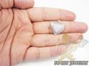 Ladies 18k white gold baguette diamond heart pendant 0.70ct