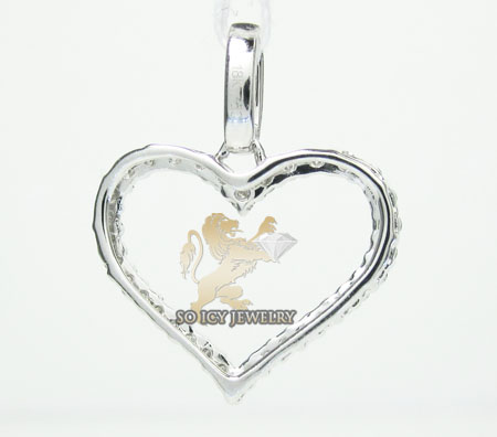 Ladies 18k white gold diamond heart pendant 0.37ct