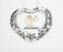 Ladies 18k white gold diamond heart pendant 0.67ct
